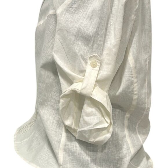 Lane Bryant Ivory Linen Blend Tunic Blouse Plus Size 2X Oversized - Picture 6 of 15